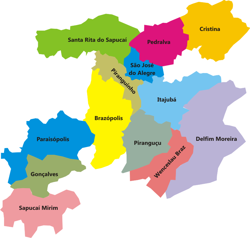 Mapa Cidades atendidas pelo Projeto